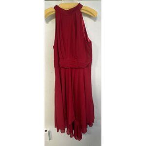 NWT iefiel Red Dress Asymmetrical Scarf Hem Sleeveless Size 14